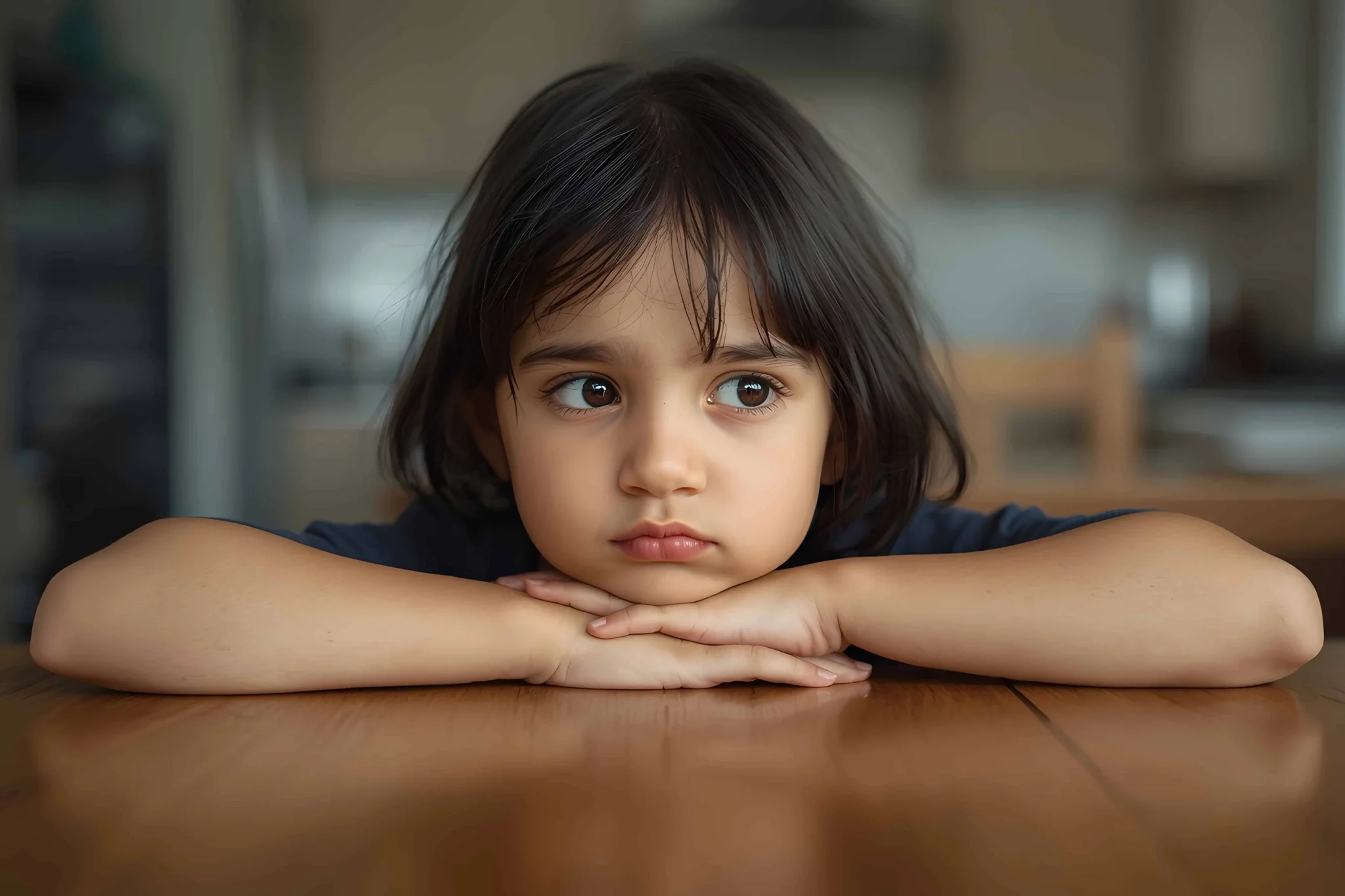 niña triste sufriendo de ansiedad
